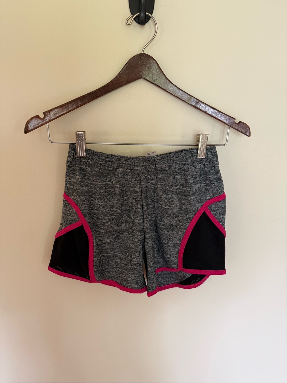 miami Gray Athletic Shorts with Pink Trim